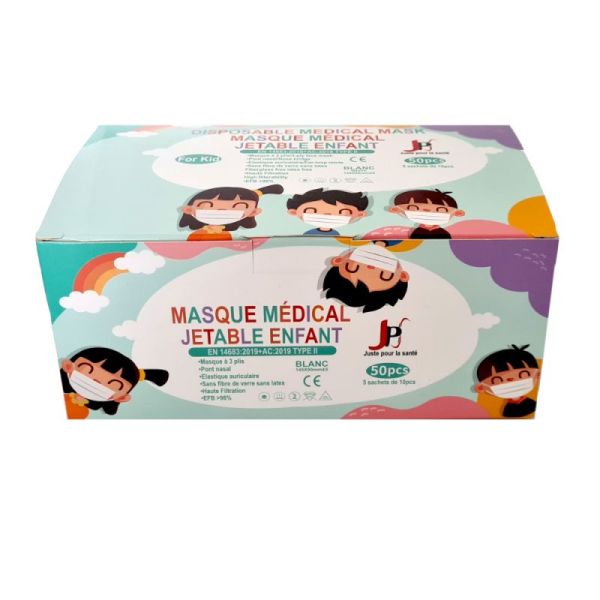 Boîte de 50 masques chirurgicaux pour enfant