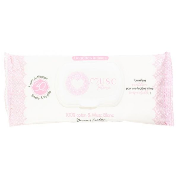 Lingettes Intimes Musc Blanc 30 lingettes