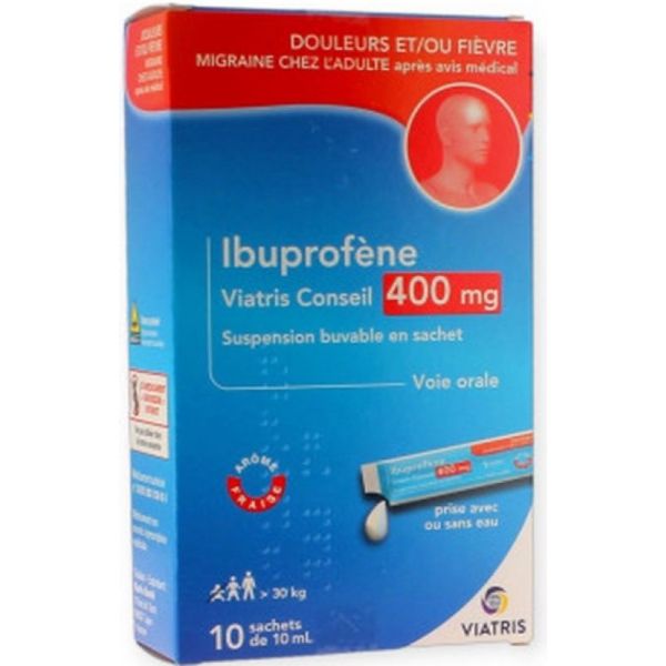 Ibuprofène 400 mg Viatris Conseil Suspension Buvable x 10