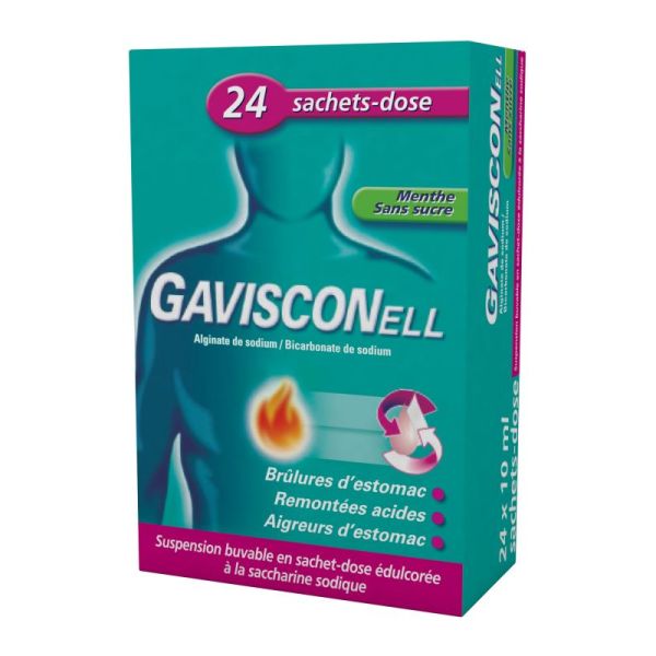 Gavisconell menthe sans sucre - 24 sachets
