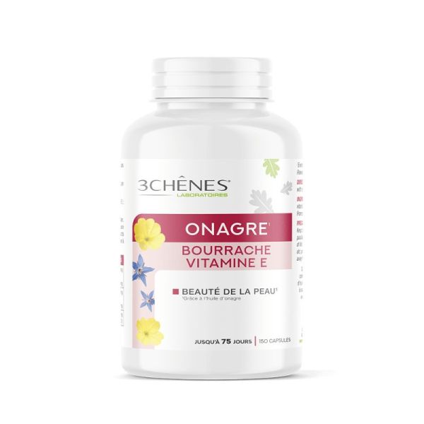 Onagre / Bourrache / Vitamine E 150 capsules