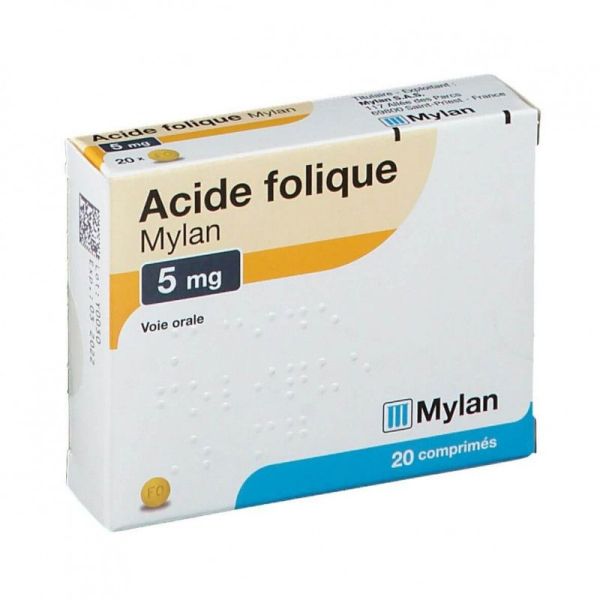 Acide Folique 5mg 20 comprimés