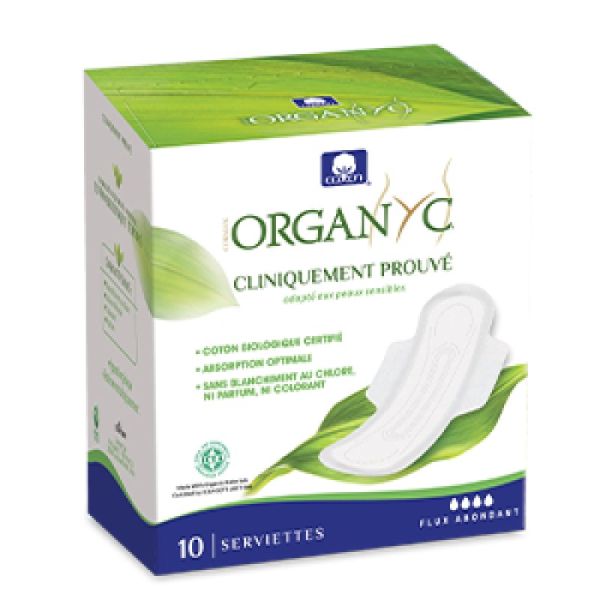 Serviettes pliées 100% coton bio Abondant, ailettes x10