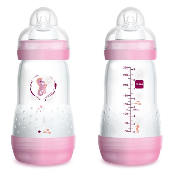 Mam Biberon Anti Colique 0 Mois 260ml Rose Mam Biberon Anti Colique 0 Mois 260ml Rose