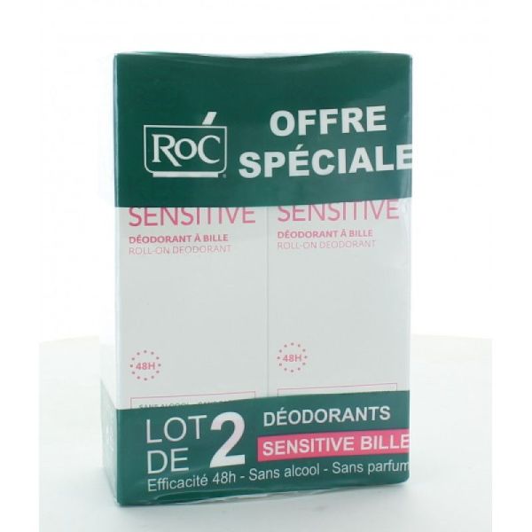 Keops Sensitive - Déodorant Roll-On 48h Peau Fragile, Lot de 2x30ml