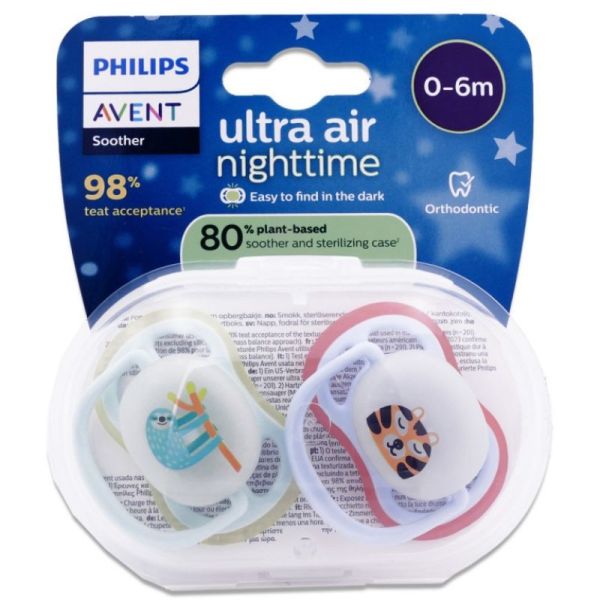 Ultra Air Nuit Sucettes 0-6 mois - lot de 2