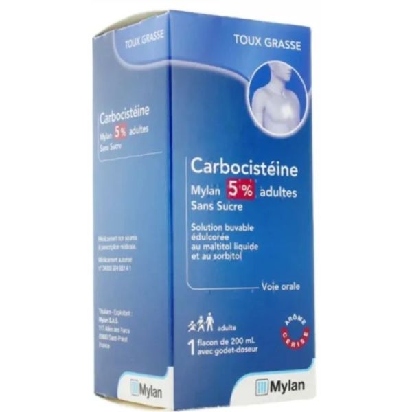 Carbocistéine 5% sans sucre 200ml