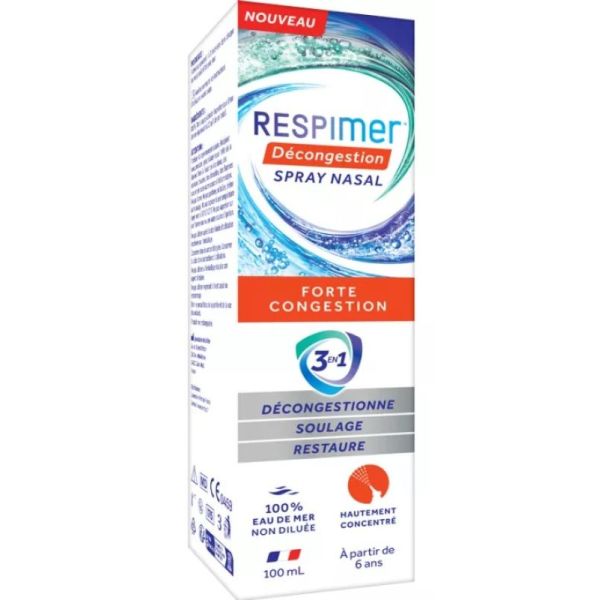 Spray nasal décongestionnant Respimer Forte Congestion 3 en 1 100 ml