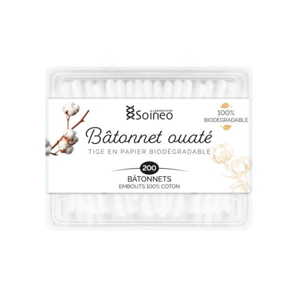 Bâtonnets ouatés biodégradables x200
