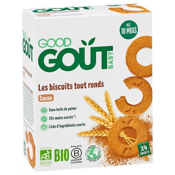 Biscuits Tout Ronds Cacao Dès 10 Mois Bio 20 Biscuits