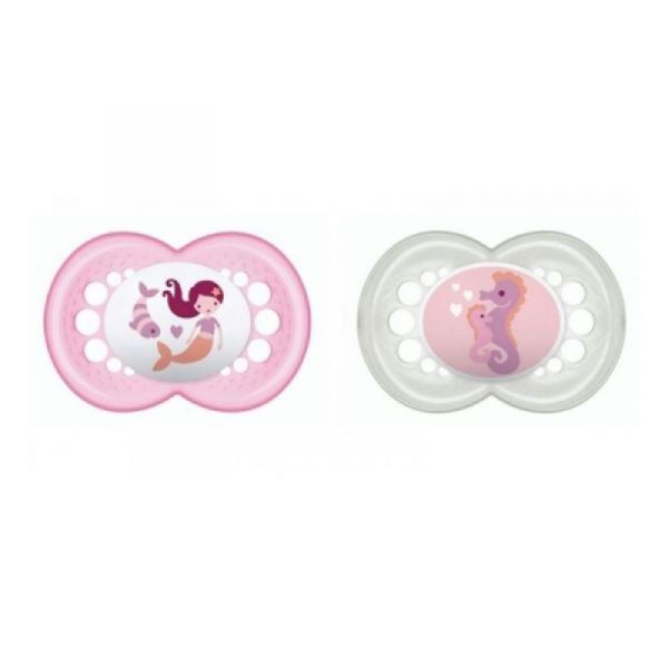 2 Sucettes anatomiques décor +6 mois