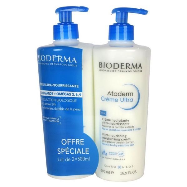 Atoderm Crème Ultra Crème Hydratante Ultra-Nourrissante 2x500ml