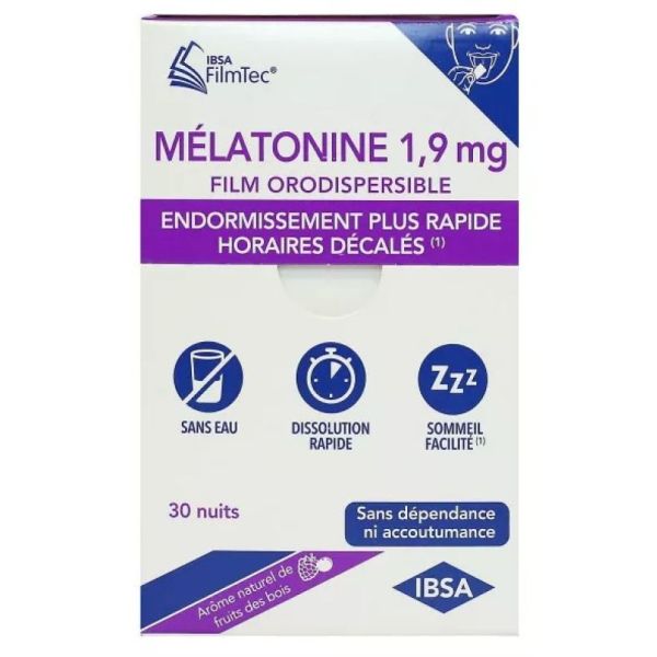 Mélatonine 1,9mg 30 films orodispersibles