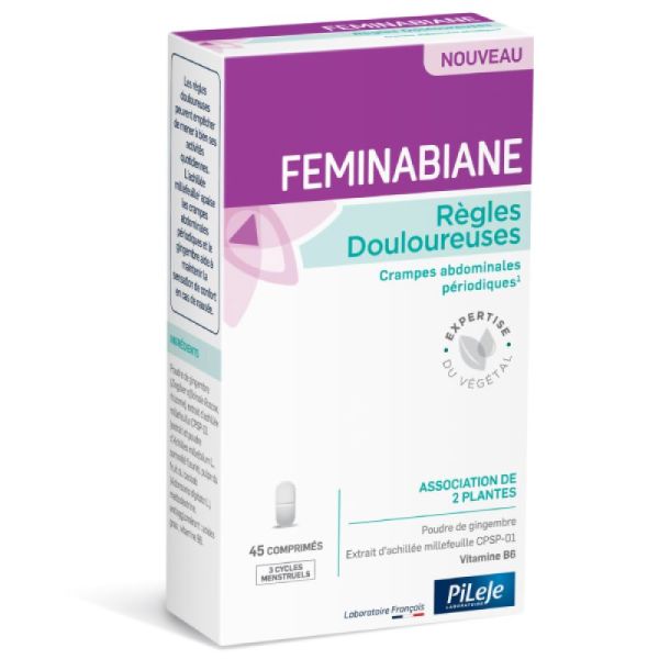 Feminabiane Règles Douloureuses Crampes abdominales périodiques 45 Comprimés