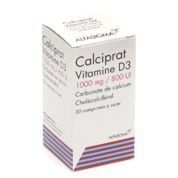 Calciprat Vitamine D3 1000mg/800UI 30 Comprimés à Sucer