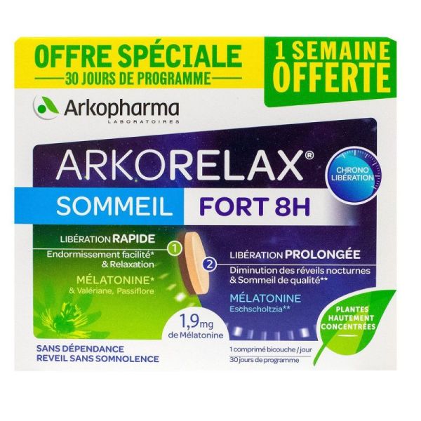 Arkorelax Sommeil Fort 8h 30 comprimés