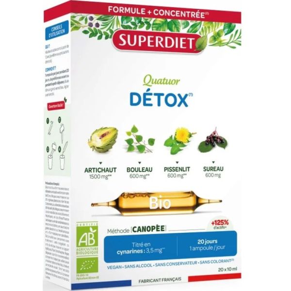 Quatuor Pissenlit Drainage Bio 20 Ampoules