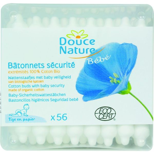 56 bâtonnets coton sécurité bébé