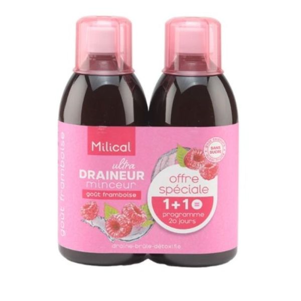 Draineur Ultra framboise solution buvable 2x500ml