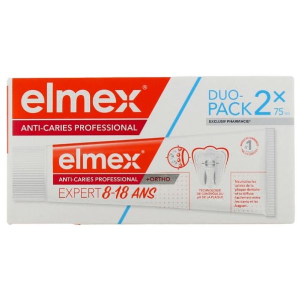 Expert 8-18 Dentifrice 6-12 ans Anti-Caries, 2x75ml