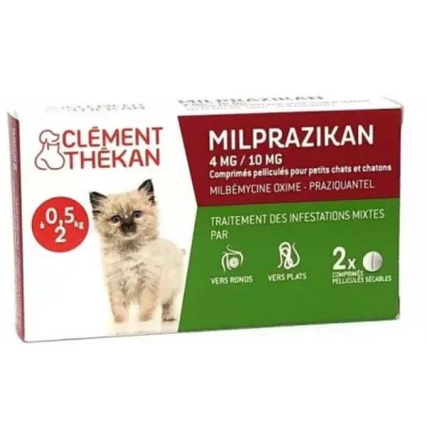 2 comprimés Vermifuge Milprazikan 4mg / 10mg