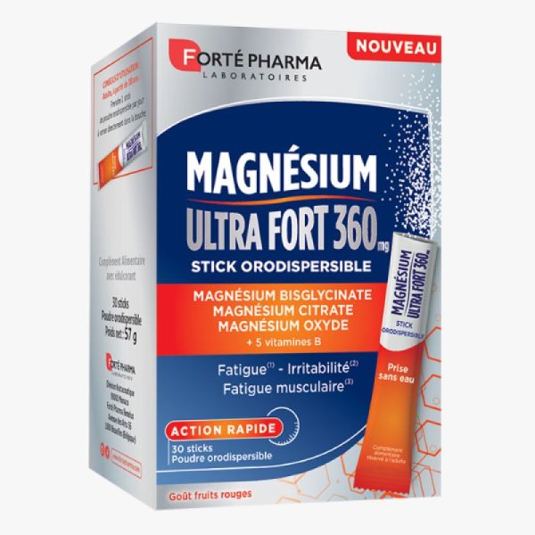 Magnésium Ultra Fort 360 mg 30 Sticks Orodispersibles