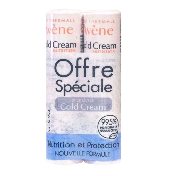 Cold Cream Stick Lèvres Nourrissant Lot de 2 x 4 g