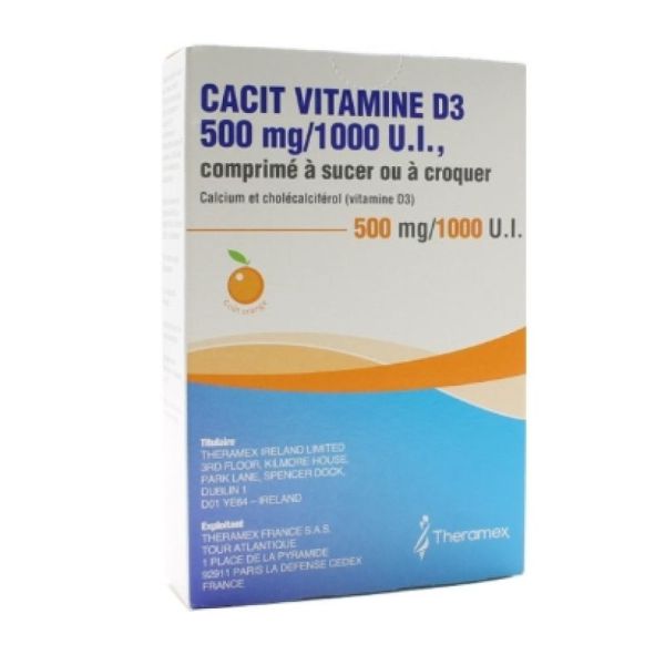 Cacit Vitamine D3 500MG/1000UI Comprimé x 30
