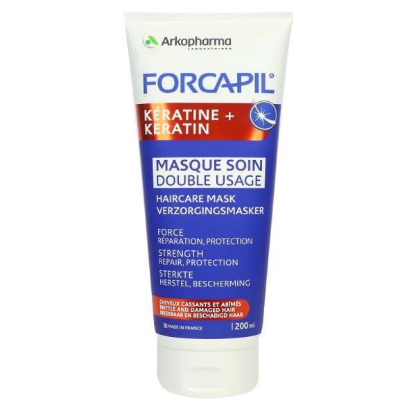 Forcapil Kératine + Masque Soin Double Usage 200 ml
