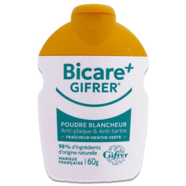 Bicare+ Poudre Blancheur Menthe Verte – Anti-Plaque et Anti-Tartre 60 g